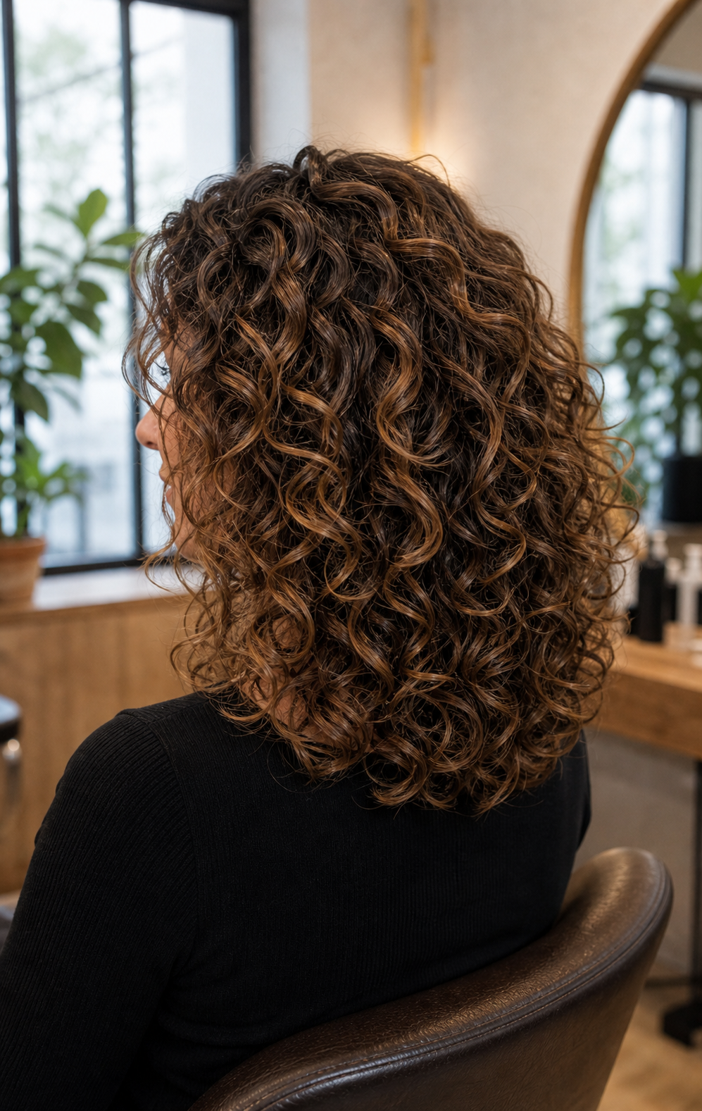 Definierte Naturlocken mit warmen Reflexen